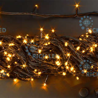 Светодиодная гирлянда Rich LED Нить 20 м, 220В, подключается контроллер, соединяемая, черный провод, желтая, RL-T20C2-B/Y